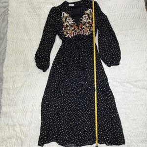 Flowy Black Floral Women's Dress